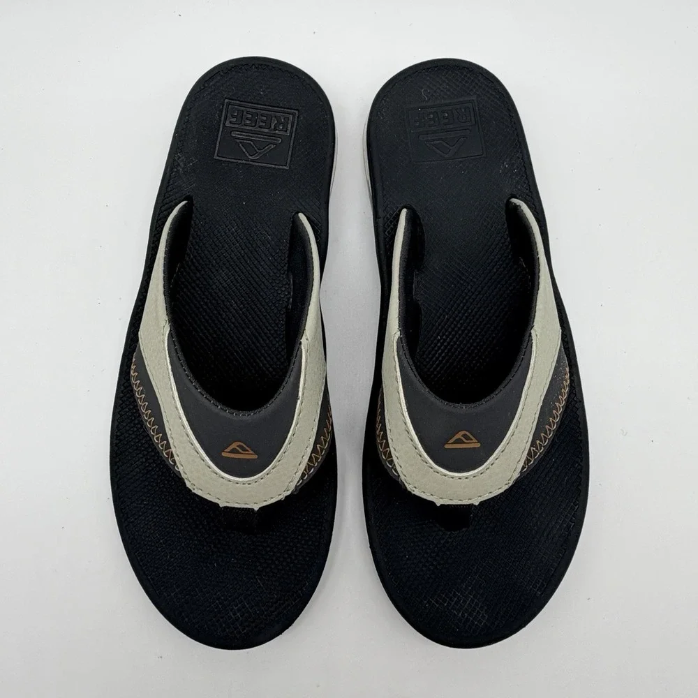 Reef Slides Kid's Sz 3 Fanning Olive Sudan Pool Beach